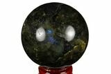 Flashy, Polished Labradorite Sphere - Great Color Play #180625-1